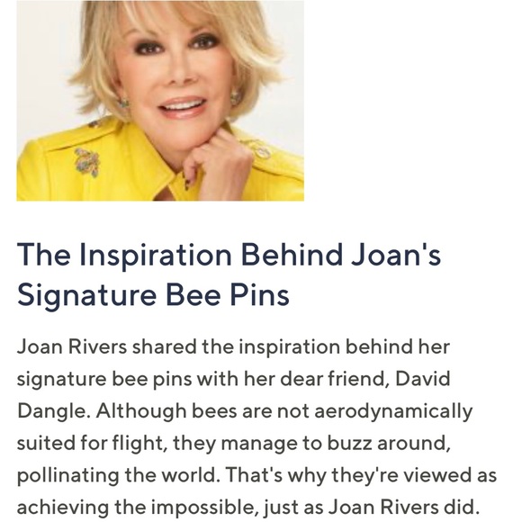 JOAN RIVERS Classics Collection Crystal & Enamel Bumble Bee Brooch Lapel Pin - Picture 11 of 11